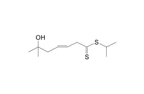 3-Heptene(dithioic) acid, 6-hydroxy-6-methyl-, 1-methylethyl ester, (E)-