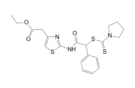 Ethyl 2-[2'-(1"-pyrrolidinyl)thiocarbamoyl]phenylthio]acylamino]-thiazol-4-acetate