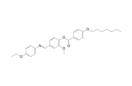 4-[N-(p-ethoxyphenyl)formimidoyl]-2-methoxyphenol, p-(heptyloxy)benzoate (ester)