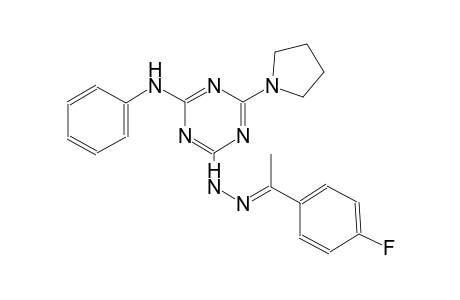 ethanone, 1-(4-fluorophenyl)-, [4-(phenylamino)-6-(1-pyrrolidinyl)-1,3,5-triazin-2-yl]hydrazone, (1E)-