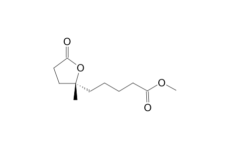 (R)-(+)-4-carbomethoxybutyl-4-methyl-.gamma.butyrolactone