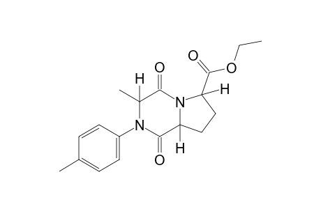 1,4-dioxo-3-methyloctahydro-2-p-tolylpyrrolo[1,2-a]pyrazine-6-carboxylic acid, ethyl ester(alpha-isomer)