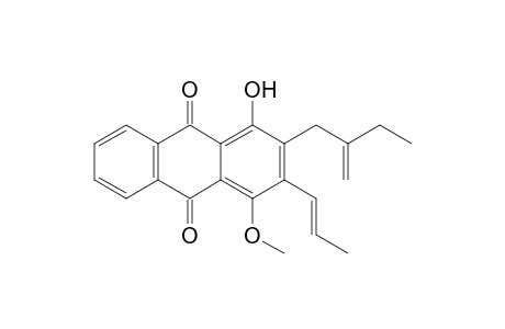 2-(2'-Ethylprop-2'-enyl)-1-hydroxy-4-methoxy-3-(prop-1''-enyl)anthraquinone