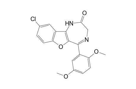 9-Chloranyl-5-(2,5-dimethoxyphenyl)-1,3-dihydro-[1]benzofuro[3,2-e][1,4]diazepin-2-one