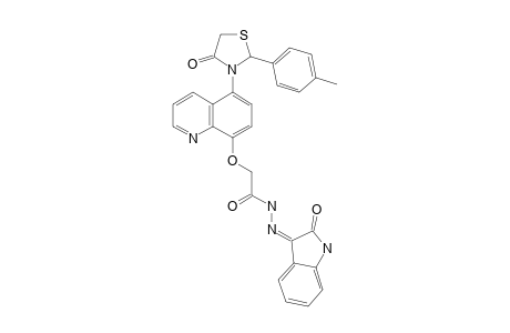 (Z)-2-[[5-[4-OXO-2-(PARA-TOLYL)-THIAZOLIDIN-3-YL]-QUINOLIN-8-YL]-OXY]-N'-(2-OXO-INDOLIN-3-YLIDENE)-ACETOHYDRAZIDE