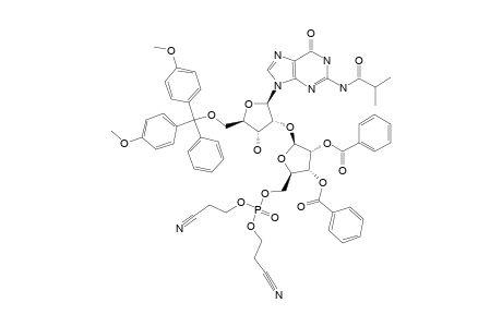 2-N-ISOBUTYRYL-5'-O-(4,4'-DIMETHOXYTRITYL)-2'-O-(5''-DICYANOETHYL-PHOSPHOTRIESTER-2'',3''-DI-O-BENZOYL-BETA-D-RIBOFURANOSYL)-GUANOSINE