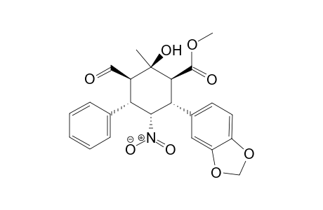 6-(Benzo[d][1,3]dioxol-5-yl)-3-formyl-2-hydroxy-2-methyl-5-nitro-4-phenylcyclohexanecarboxylic acid methyl ester