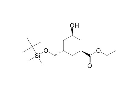 (+/-)-(1S*,3S*,5R*)-ETHYL-3-(TERT.-BUTYLDIMETHYLSILYLOXY)-METHYL-5-HYDROXY-CYCLOHEXYL-CARBOXYLATE