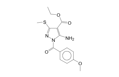 5-Amino-1-(4-methoxy-benzoyl)-3-methylsulfanyl-1H-pyrazole-4-carboxylic acid ethyl ester