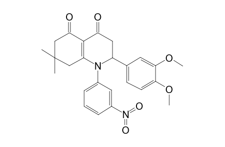 2-(3,4-Dimethoxyphenyl)-7,7-dimethyl-1-(3-nitrophenyl)-2,3,6,8-tetrahydroquinoline-4,5-dione