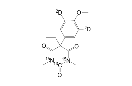 N,N-dimethyl-5-ethyl-5-(4-methoxy-3,5-dideuterophenyl)-2-13C-1,3-15N2-barbituric acid