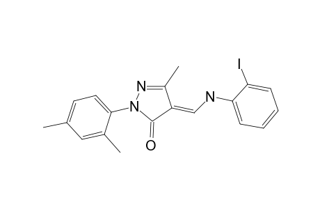 (4E)-2-(2,4-dimethylphenyl)-4-[(2-iodoanilino)methylene]-5-methyl-2-pyrazolin-3-one