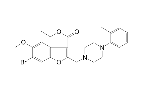 6-Bromo-5-methoxy-2-[[4-(2-methylphenyl)-1-piperazinyl]methyl]-3-benzofurancarboxylic acid ethyl ester