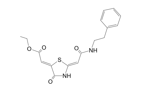 (2E,5Z)/(2Z,5Z)-(5-Ethoxycarbonylmethylidene-4-oxothiazolidin-2-ylidene)-N-(2-phenylethyl)ethanamide