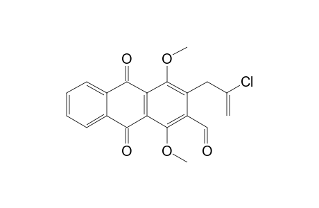 3-(2'-chloroprop-2'-enyl)-1,4-dimethoxy-9,10-dioxo-9,10-dihydroanthracene-2-carbaldehyde