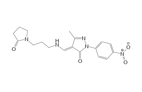 3H-pyrazol-3-one, 2,4-dihydro-5-methyl-2-(4-nitrophenyl)-4-[[[3-(2-oxo-1-pyrrolidinyl)propyl]amino]methylene]-, (4E)-