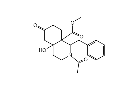 2-ACETYL-1-BENZYL-4a-HYDROXYOCTAHYDRO-6-OXO-8a(1H)-ISOQUINOLINECARBOXYLIC ACID, METHYL ESTER