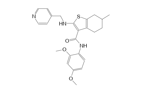 benzo[b]thiophene-3-carboxamide, N-(2,4-dimethoxyphenyl)-4,5,6,7-tetrahydro-6-methyl-2-[(4-pyridinylmethyl)amino]-