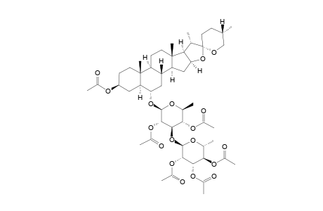 6-ALPHA-O-ALPHA-L-RHAMNOPYRANOSYL-(1->3)-BETA-D-QUINOVOPYRANOSYL-(25R)-5-ALPHA-SPIROSTAN-3-BETA-OL-PERACETATE