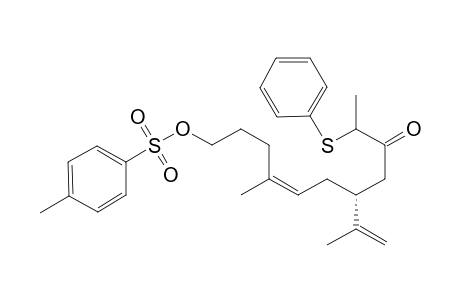 ((5R),7(Z))-8-Methyl-5-(methylethenyl)-2-phenylsulfenyl-11-tosyloxydec-7-en-3-one