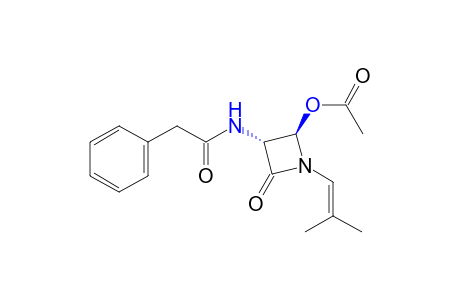 trans-N-[2-hydroxy-1-(2-methyl-1-propenyl)-4-oxo-3-azetidinyl]-2-phenylacetamide, acetate(ester)