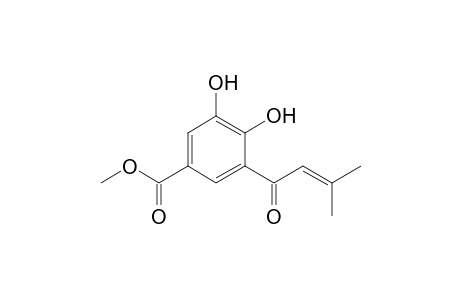 LANCEAEFOLIC-ACID-METHYLESTER;METHYLESTER-OF-4,5-DIHYDROXY-3-(3-METHYL-2-BUTENOYL)-BENZOIC-ACID