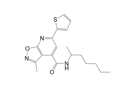 3-methyl-N-(1-methylhexyl)-6-(2-thienyl)isoxazolo[5,4-b]pyridine-4-carboxamide