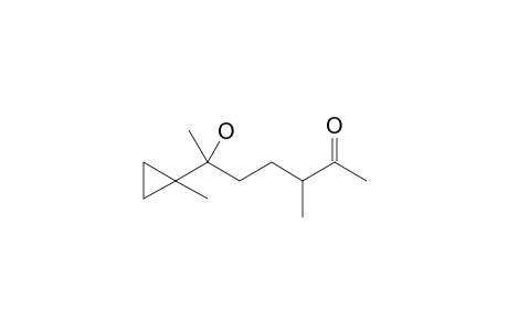 3-Methyl-6-(1-methylcyclopropyl)-6-oxidanyl-heptan-2-one