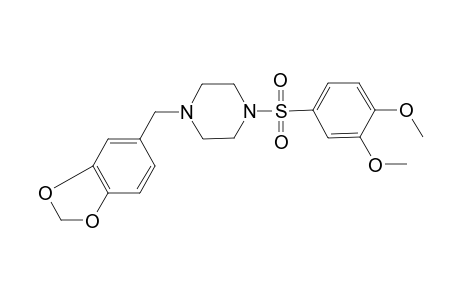 1-(1,3-Benzodioxol-5-ylmethyl)-4-[(3,4-dimethoxyphenyl)sulfonyl]piperazine