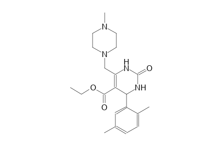 5-pyrimidinecarboxylic acid, 4-(2,5-dimethylphenyl)-1,2,3,4-tetrahydro-6-[(4-methyl-1-piperazinyl)methyl]-2-oxo-, ethyl ester