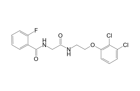 N-(2-{[2-(2,3-dichlorophenoxy)ethyl]amino}-2-oxoethyl)-2-fluorobenzamide