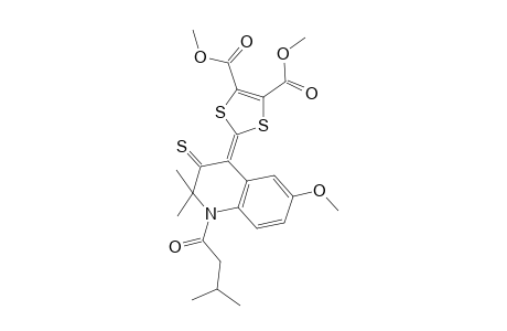 dimethyl 2-(6-methoxy-2,2-dimethyl-1-(3-methylbutanoyl)-3-thioxo-2,3-dihydro-4(1H)-quinolinylidene)-1,3-dithiole-4,5-dicarboxylate