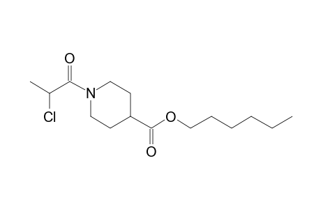 Isonipecotic acid, N-(2-chloropropionyl)-, hexyl ester