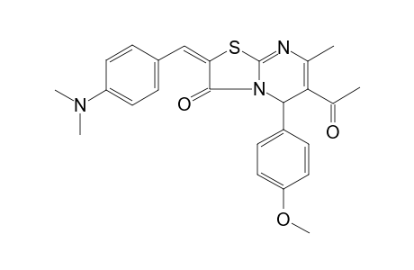 (2E)-6-acetyl-2-[4-(dimethylamino)benzylidene]-5-(4-methoxyphenyl)-7-methyl-5H-[1,3]thiazolo[3,2-a]pyrimidin-3(2H)-one