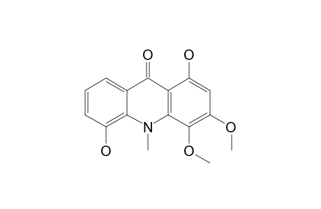 1,5-dihydroxy-3,4-dimethoxy-10-methylacridin-9-one