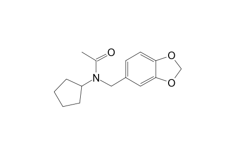 N-(1,3-Benzodioxol-5-ylmethyl)cyclopentanamine, N-acetyl-