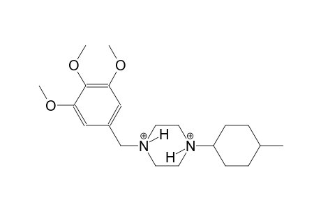 1-(4-methylcyclohexyl)-4-(3,4,5-trimethoxybenzyl)piperazinediium