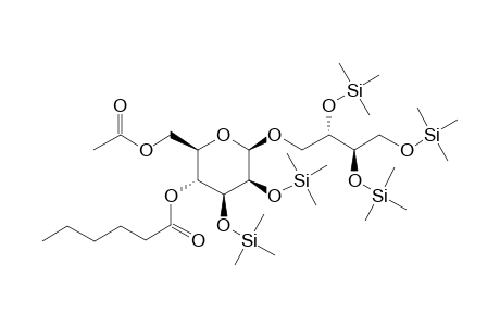 [(2R,3S,4R,5S,6R)-2-(Acetyloxymethyl)-4,5-dihydroxy-6-[(2S,3R)-2,3,4-trihydroxybutoxy]oxan-3-yl] hexanoate, 5tms