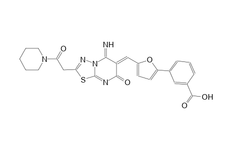 3-{5-[(Z)-(5-imino-7-oxo-2-[2-oxo-2-(1-piperidinyl)ethyl]-5H-[1,3,4]thiadiazolo[3,2-a]pyrimidin-6(7H)-ylidene)methyl]-2-furyl}benzoic acid