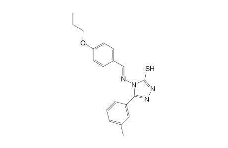 5-(3-methylphenyl)-4-{[(E)-(4-propoxyphenyl)methylidene]amino}-4H-1,2,4-triazol-3-yl hydrosulfide