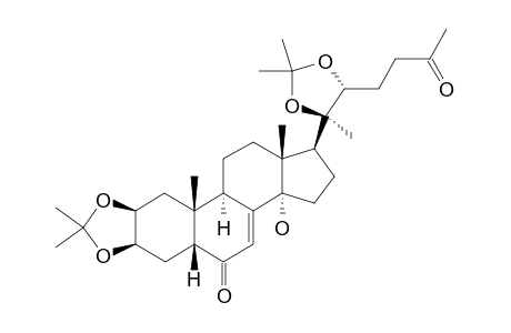 2,3:20,22-DIACETONIDE-25-OXO-27-NORPONASTERONE-A;#VIII;(20R,22R)-14-ALPHA-HYDROXY-2-BETA,3-BETA:20,22-BIS-O-ISOPROPYLIDENE-25-OXO-27-NOR-5-BETA-CHOLEST-7-EN-6-