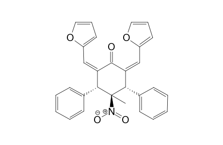 3RS-(3.alpha.,4.beta.,5.alpha.)]-3,5-diphenyl-2,6-di-[1-(fur-2-yl) methyliden-4-methyl-4-nitro-1-cyclohexanone