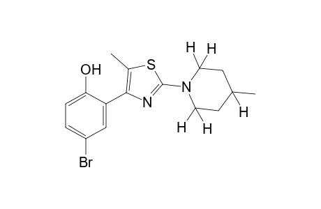 4-bromo-2-[5-methyl-2-(4-methylpiperidino)-4-thiazolyl]phenol