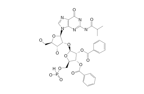 2-N-Isobutyryl-2'-o-(5''-H-phosphonate-2'',3''-di-o-benzoyl-beta-D-ribofuranosyl)-guanosine