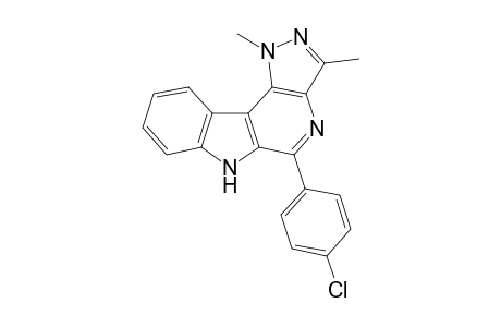 5-(4-CHLOROPHENYL)-1,3-DIMETHYL-1H,6H-PYRAZOLO-[3',4':5,6]-PYRIDO-[3,4-B]-INDOLE