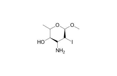 Methyl 3-amino-2,3,6-trideoxy-2-iodo-.alpha.-DL-ribo-hexopyranoside hydrochloride