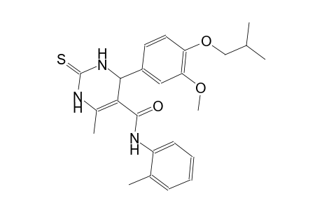 4-(4-isobutoxy-3-methoxyphenyl)-6-methyl-N-(2-methylphenyl)-2-thioxo-1,2,3,4-tetrahydro-5-pyrimidinecarboxamide