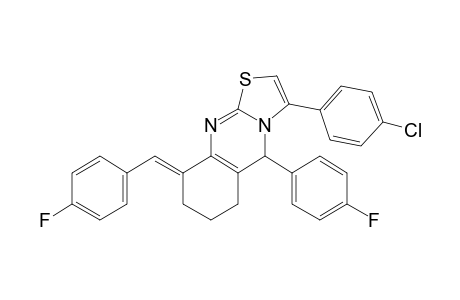 (9E)-3-(4-chlorophenyl)-9-(4-fluorobenzylidene)-5-(4-fluorophenyl)-6,7,8,9-tetrahydro-5H-[1,3]thiazolo[2,3-b]quinazoline