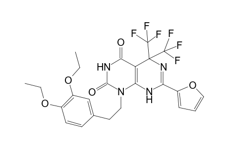 pyrimido[4,5-d]pyrimidine-2,4(1H,3H)-dione, 1-[2-(3,4-diethoxyphenyl)ethyl]-7-(2-furanyl)-5,8-dihydro-5,5-bis(trifluoromethyl)-