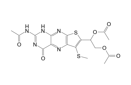 Acetamide, N-[7-[1,2-bis(acetyloxy)ethyl]-1,4-dihydro-6-(methylthio)-4-oxothieno[3,2-g]pteridin-2-yl]-, (.+-.)-